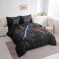 thumbnail image 3 of Castle Fairy 7-Piece King Size Bedding Set, Abstract Lightsaber Vintage Retro Print, 3 of 8