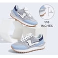 thumbnail image 5 of LUCKY STEP Stylish Retro Platform Sneakers Casual Walking Running Shoes,Blue/Grey,Womens, 5 of 11