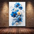 thumbnail image 4 of Mudket Framed,Colorful Canvas Wall Art,Ready to Hang,Blue White Butterfly Floral Canvas Print,Botanical Wall Decor,Abstract Flower Poster,for Bedroom Living Room Office Decor - 20"L x 16"W, 4 of 10