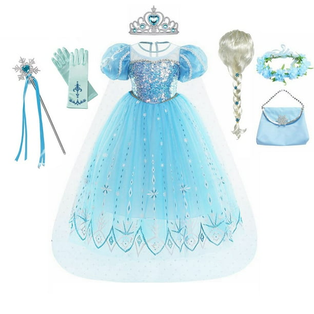 Robe De Princesse Lumineuse Reine Des Neiges Cosplay Costume