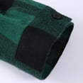 thumbnail image 5 of ZCFZJW Mens Flannel Plaid Shirts Casual Long Sleeve Fall Button Down T-Shirts Loose Lightweight Regular Fit Cotton Pullover Tops with Pockets Green M, 5 of 6