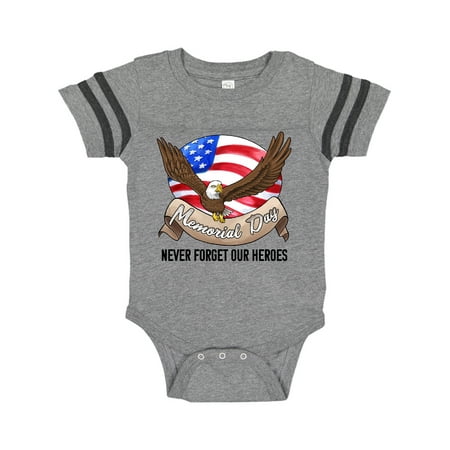 

Inktastic Memorial Day- Never Forget Our Heroes- Bald Eagle Gift Baby Boy or Baby Girl Bodysuit