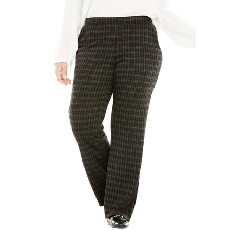 - Woman Within Plus Size Petite Wide Leg Ponte Knit Pant