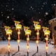 thumbnail image 4 of Paquete de 5 luces navideñas solares LED impermeables para exteriores | Decoración navideña con forma de reno, Papá Noel y copo de nieve | Iluminación fácil de instalar para patio, jardín y patio, 4 of 7