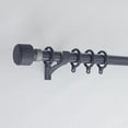thumbnail image 1 of Single Curtain Rod Window Rods 3.3-9.8ft Roman Rod Heavy Duty Curtain Rods for Windows, Wall Mounting Aluminum Curtain Rod(Black,2.6m/8.5ft), 1 of 7