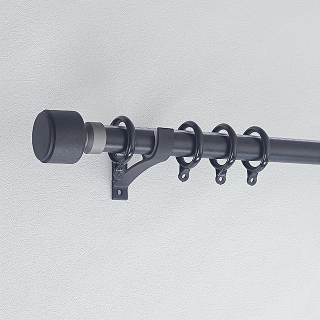 Single Curtain Rod Window Rods 3.3-9.8ft Roman Rod Heavy Duty Curtain Rods for Windows, Wall Mounting Aluminum Curtain Rod(Black,2.6m/8.5ft)