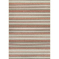 Couristan 7.5' x 10.75' Orange and Ivory Geometric Rectangular Outdoor Area Throw Rug