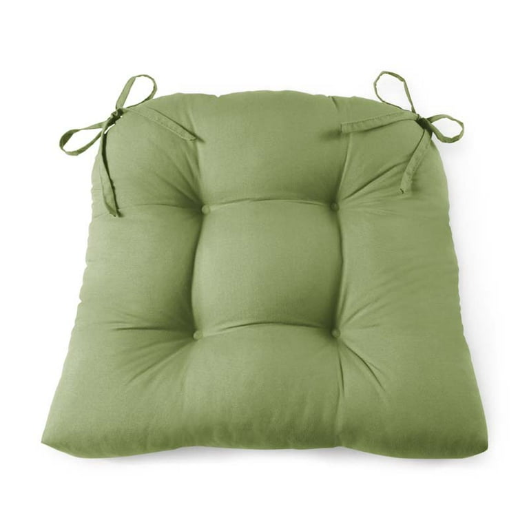 Mainstays Faux Suede 14.5 Chair Cushion with Ties 4 Pack Majestic Green Walmart