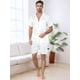 thumbnail image 2 of Conjuntos de pijama de satén para hombre ropa de noche de manga corta ropa de dormir conjuntos de salón para dormir blanco L, 2 of 4