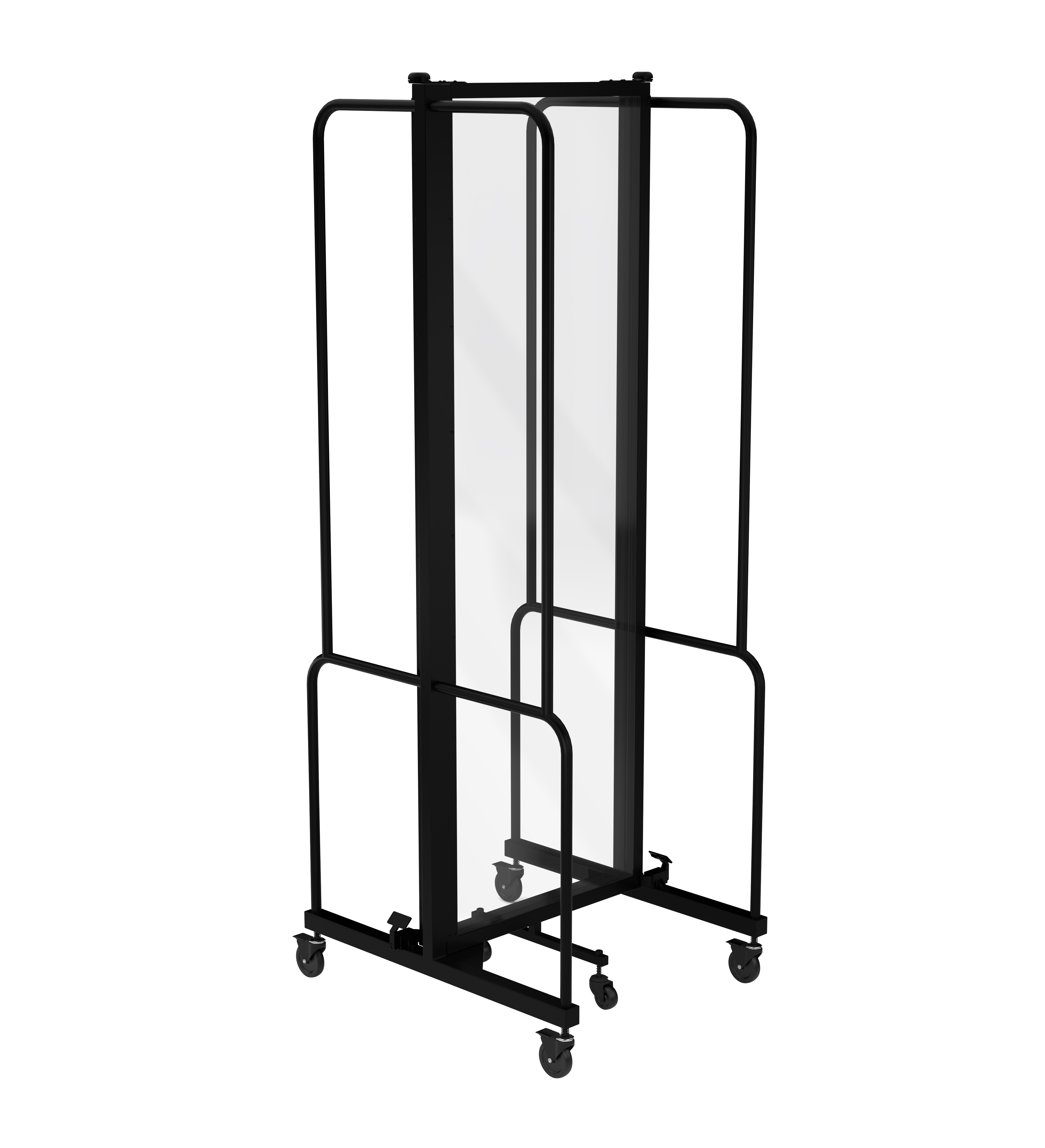 Hampden Furnishings Otis Collection Portable Room Divider, 3 Transparent Panels, Black Frame