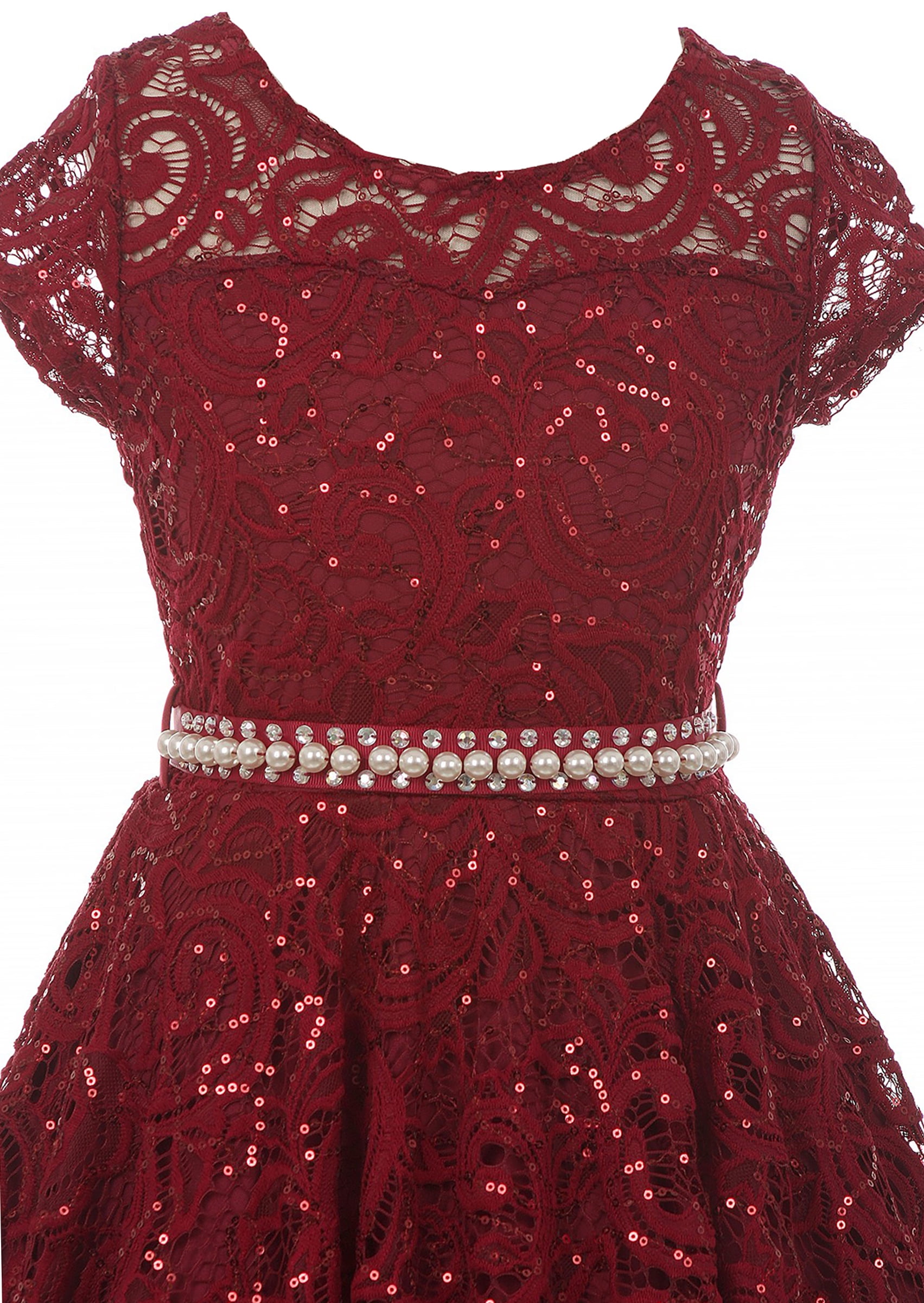 red glitter skater dress