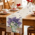 thumbnail image 5 of Purple Lavender Table Runner 90 Inches Long Farmhouse Dress Scarves, Spring Floral Daisy Butterfly Leaves Beige Dining Tablerunner for Coffee Table/Kitchen Island/Party Décor, 13" x 90", 5 of 8