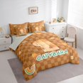 thumbnail image 2 of Erosebridal Cute Capybara 7-Piece Bedding Comforter Set,Brown Classic Geometric Plaid King Bedding Sets For Girls Kids ,Reversible Gray, 2 of 7