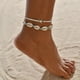 thumbnail image 4 of 2 piezas de tobilleras de playa con colgante de caracol y tortuga boho, para mujer, con anillos, cuentas y cadenas para los pies, 4 of 5