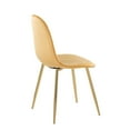 thumbnail image 4 of Pebble Contemporary Chair in Gold Steel and Yellow Velvet by LumiSource - Set of 2, 4 of 4