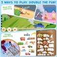 thumbnail image 2 of Libro de pegatinas reutilizables para niños pequeños – Vehículos y construcción, 3 hojas de pegatinas lavables de gelatina para coche, camión, 9 escenas de juego, libro de actividades para niños, jugu, 2 of 6