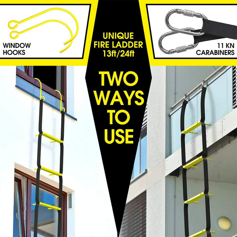 ISOP Fire Ladder 2 Storey Window 13ft (4m), Retractable Ladder for Second  Floor Window