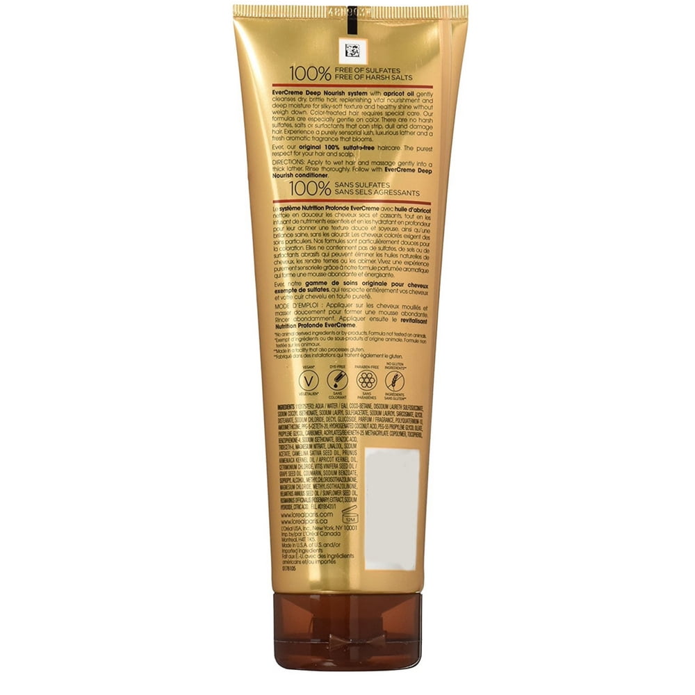 L'Oreal Paris Hair Expertise EverCreme Intense Nourishing Shampoo 8.5 oz (Pack of 4)