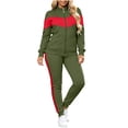 thumbnail image 2 of Mifsaly Womens Track Suits 2 Piece Set Fall Trendy Color Block Workout Daily Lounge Matching Outfits Collared Zip Up Jacket And Jogger Pants, 2 of 7