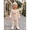 thumbnail image 5 of Cjfdfy Newborn Baby Boy Girl Fall Outfit New To The Farm Print Long Sleeve Waffled Romper And Hat Infant Cute Cow Farm Outfit 0-18M Newborn Coming Home Clothes, 5 of 9