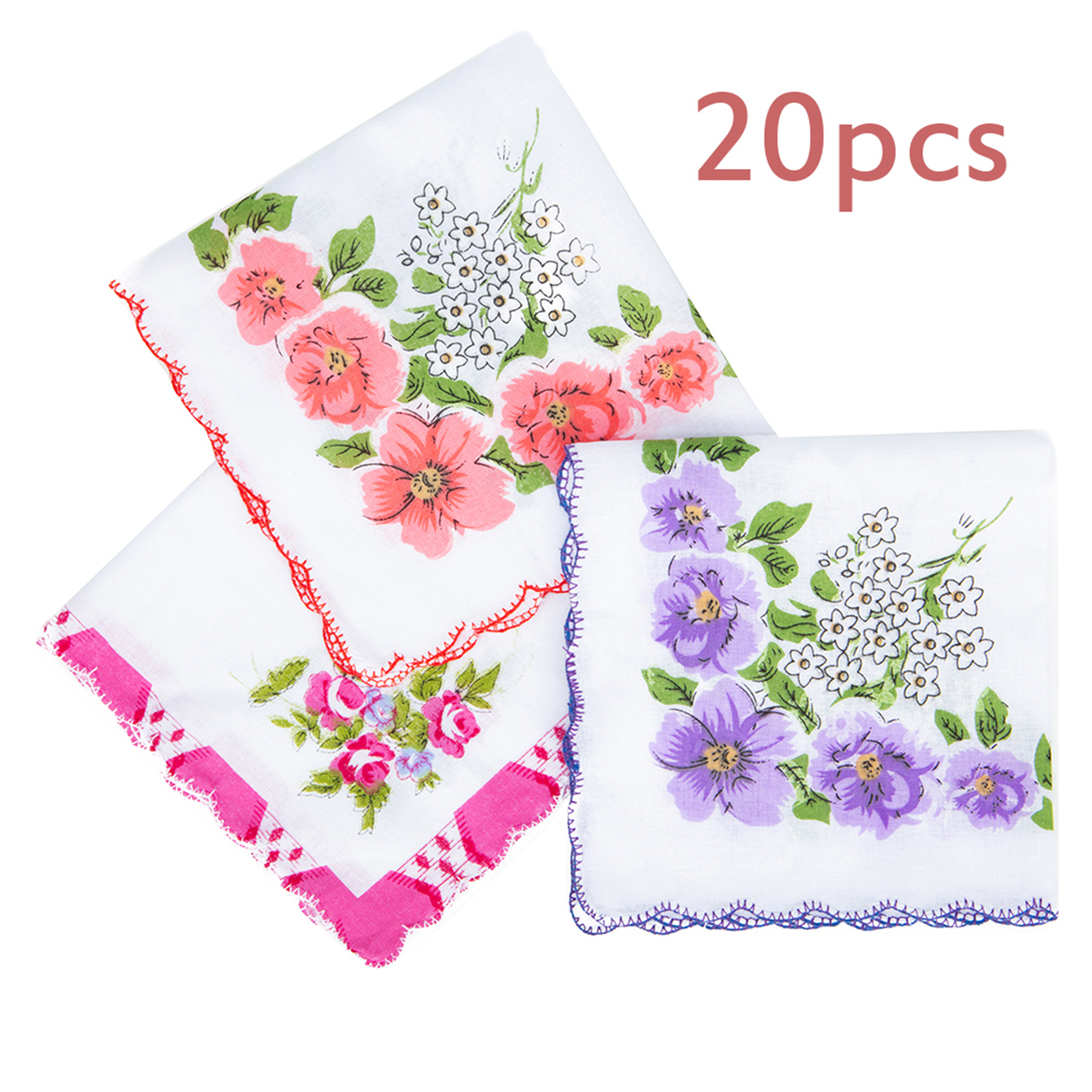 BAG WIZARD Ladies Printing Floral Handkerchiefs Cotton Floral