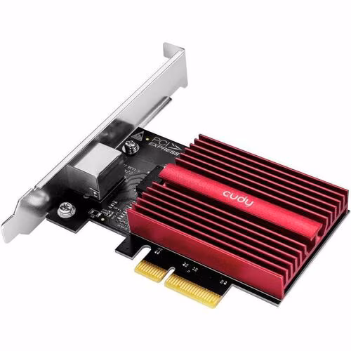 Cudy 10 Gbps PCI-E Ethernet Adapter - PCI Express 3.0 x4 - 10 Gbit/s Data Transfer Rate - 1 Port(s) - 1 - Twisted Pair - Low-Profile Bracket Height - 10GBase-T - Plug-in Card
