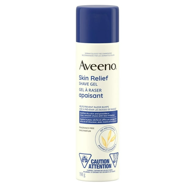Aveeno Skin Relief Shave Gel, Vitamin E, Oat, Hair Removal, Allergy Tested, Fragrance Free