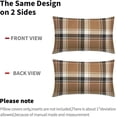 thumbnail image 4 of Brown Plaid Pillow Covers 12x20 Inch Brown Black Beige Buffalo Plaid Tartan Pattern Rectangle Decorative Throw Pillow Cases Set of 2 Farmhouse Holiday Cushion Cases Sofa Couch Bed Decor, 4 of 6