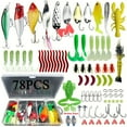thumbnail image 4 of BIQIANWO 26/78/94/106/122pcs Fishing Lures Kit For Topwater, Bait Rigs Tackle Kit For Bass Trout Salmon, Fishing Accessories, Tackle Box, Including Minnow VIB Popper Spoon Lures Soft Plastic Worms Jig, 4 of 10