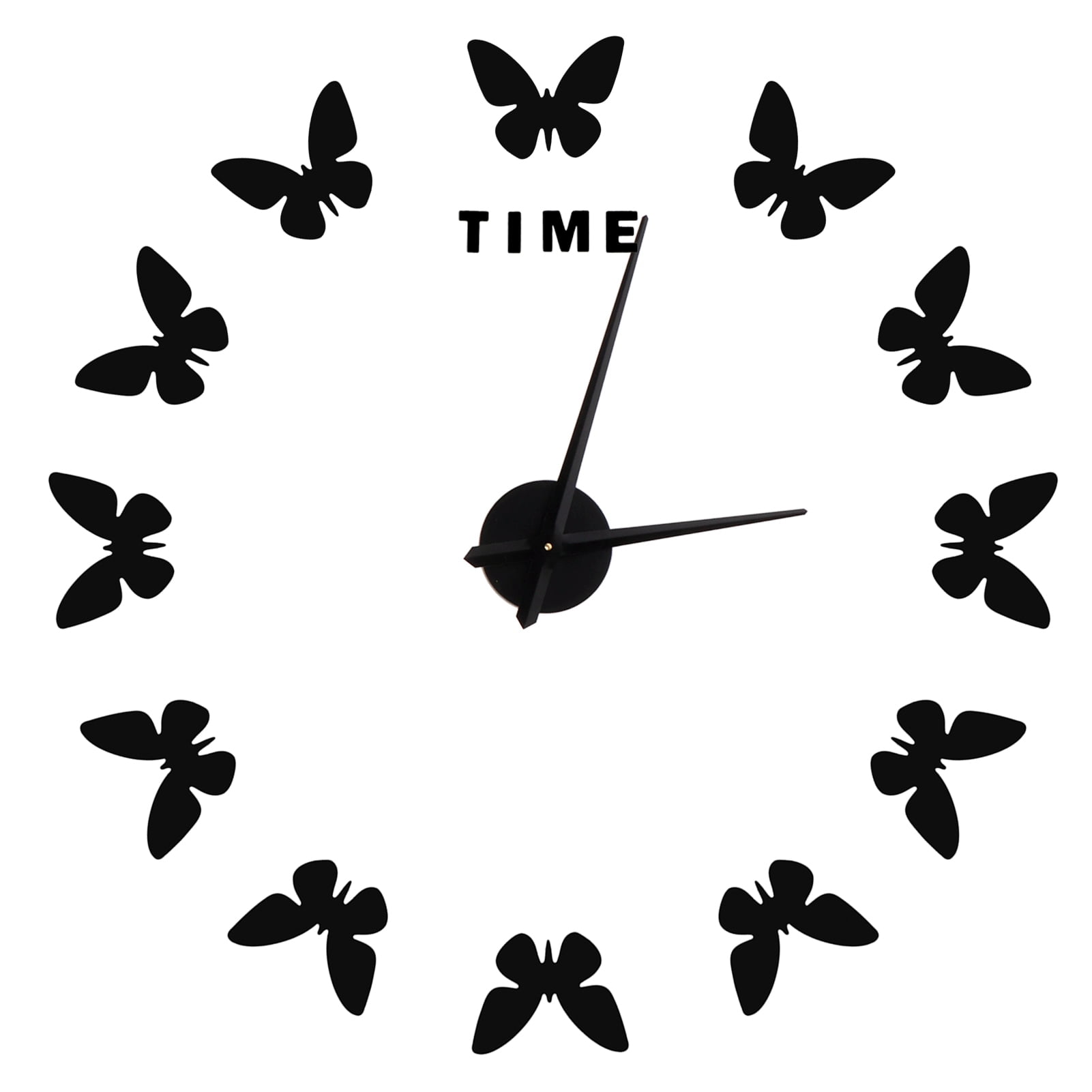 Clock, Wall Sticker Clock, DIY Wall Clock, Modern Design For Living Room Bedroom Black