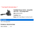 thumbnail image 2 of Headlight Dimmer Switch - Compatible with 1992 - 1993 Dodge W250, 2 of 2