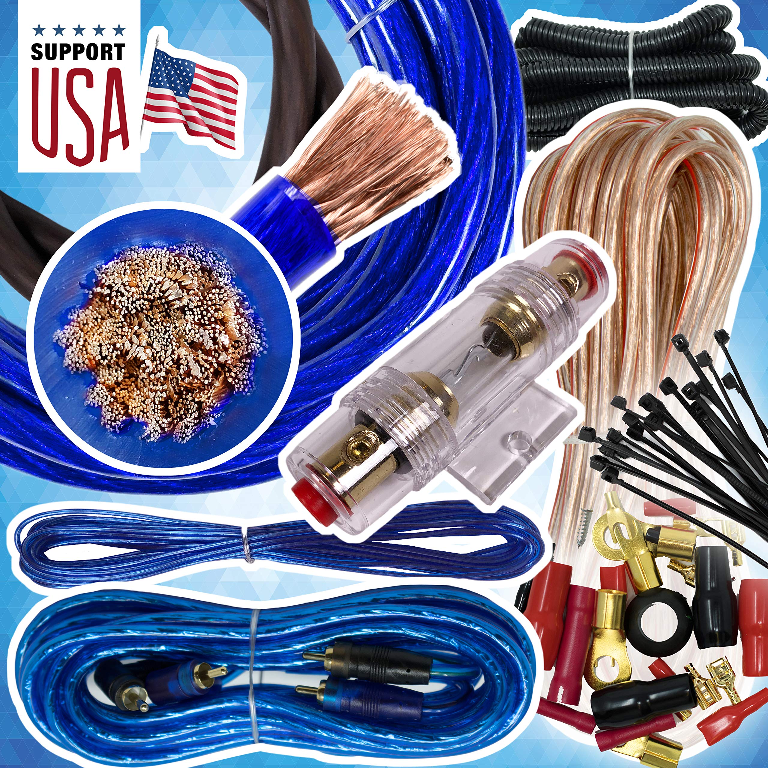 Audio360 USA 4 Gauge Cable 2500W Complete Car Amplifier Installation