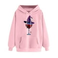 thumbnail image 3 of GaThRRgYP Chic Winter Sweatshirt Female,Women Long-sleeved Hooded Pocket Halloween Printed Casual Loose Sweatshirt Pink S, 3 of 4