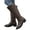 Brown, variant on Womens Retro Leather Knee High Riding Boots Pointed Toe Comfortable Wide Calf Tall Fall Booties with Belt Buckle