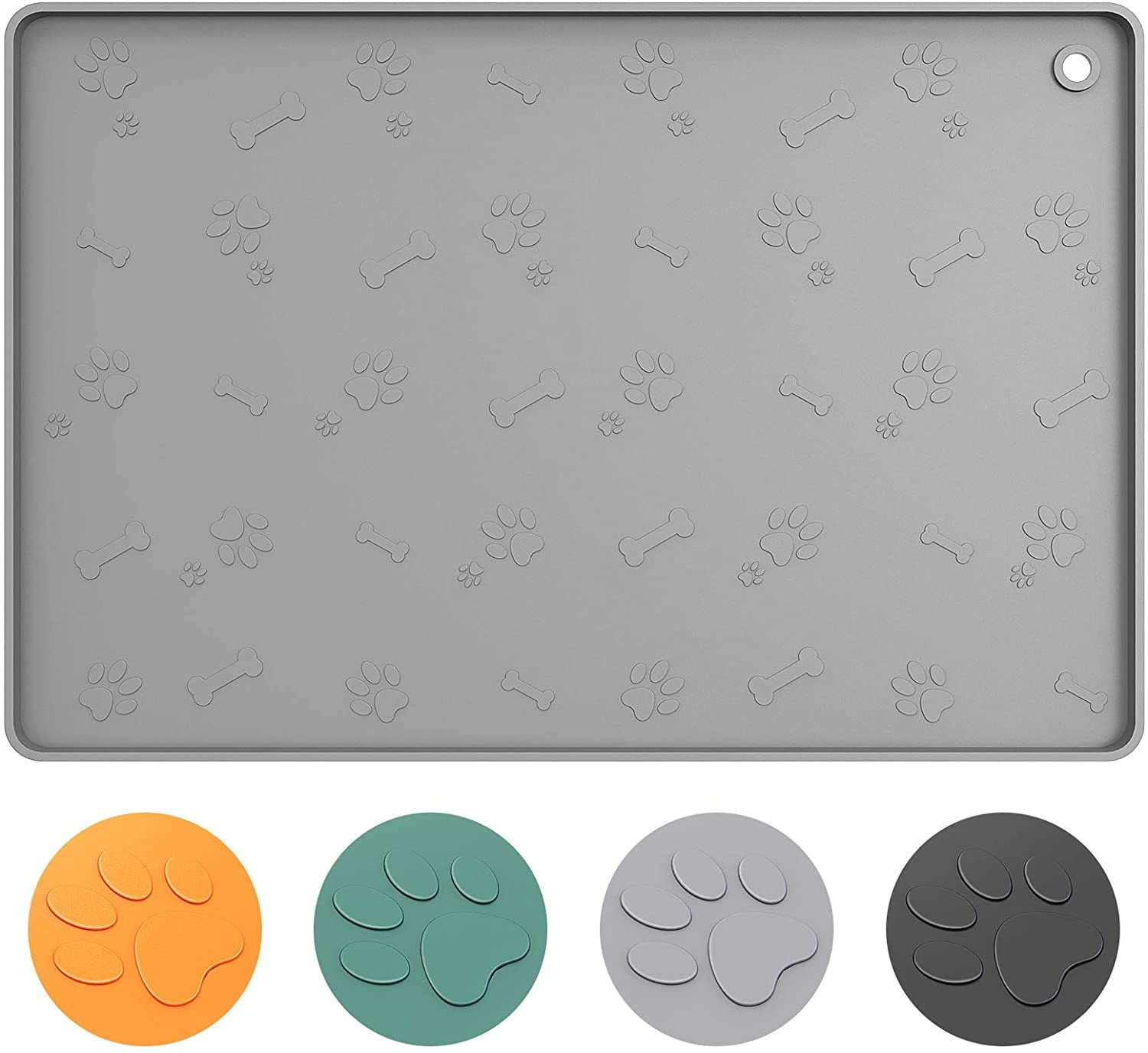 Dog Food Mat[24"x16"] Large Pet Food Mat Nonslip Silicone Dog Bowl Mat