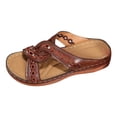 thumbnail image 6 of Orthopedic Sandals for Women Hollow out Embroidery Strap Slides Comfortable Arch Support Slippers Thick Soft Sole Slip on Beach Shoes Brown Size 6, 6 of 7
