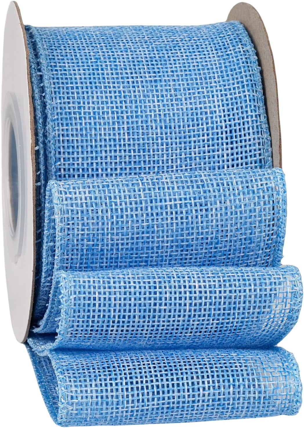 Royal Blue Burlap Wired Ribbon 2-1/2 Inch, Solid Ribbon with Wire Edge for Fourth of July Decoration, Big Bow, Outdoor Wreath, Gift Wrapping, 10 Yards/Roll.