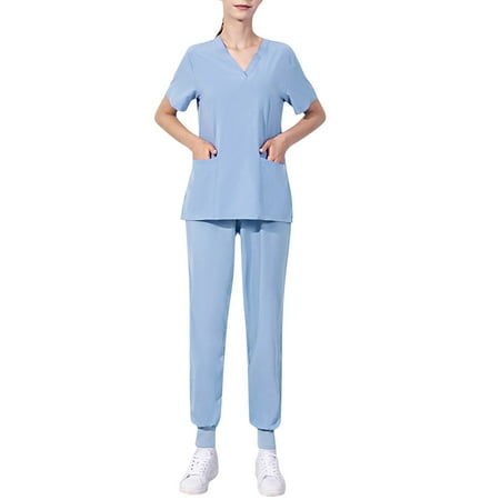 

Women Scrubs Top Cartoon Printed T Shirt O Neck Daily Stylish Cute Fashion With Pocket Spring Summer Daily Nursing Uniforms Nursing Care Working Uniforms