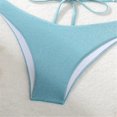 thumbnail image 5 of Conjunto de Bikini con cuello Halter para mujer, traje de baño de 3 piezas de Color liso con cobertura, ropa de playa Sexy para verano, 2024, 5 of 5