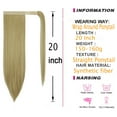 thumbnail image 3 of LELINTA Straight Ponytail Extension 20"/28" Clip in on Wrap Around Drawstring Ponytail Hair Extension Long Synthetic Hair Pieces for Women - 140-160G # Bleach Blonde(11colors), 3 of 8