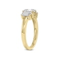 thumbnail image 2 of SZUL Women's 1 CTW Three Stone Emerald Cut Lab Grown Diamond Ring in 14K Yellow Gold, 2 of 5
