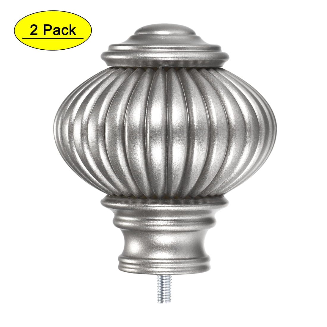 Uxcell Curtain Rod Finials Plastic End M5 Thread Dia Drapery Pole Grey 2pcs
