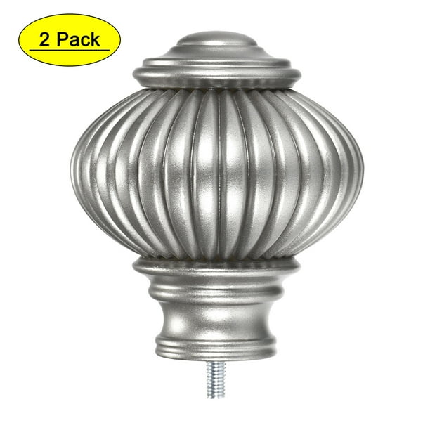 Uxcell Curtain Rod Finials Plastic End M5 Thread Dia Drapery Pole Grey