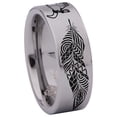 thumbnail image 3 of Cow Skull and Feathers Tungsten Carbide Ring, 3 of 9