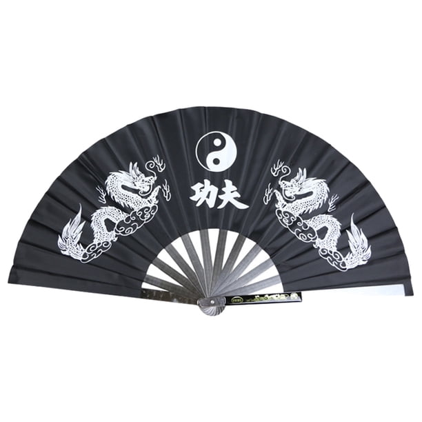 Ventilador plegable de Acero inoxidable Greeniant Kung Fu Tai Chi compacto negro