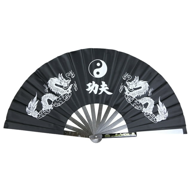 Ventilador plegable de Acero inoxidable Greeniant Kung Fu Tai Chi compacto negro