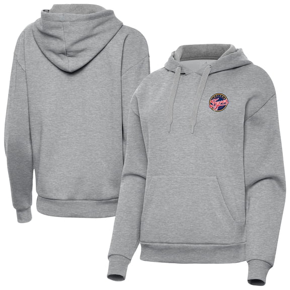 Women's Antigua Heather Gray Indiana Fever Victory Pullover Hoodie