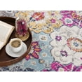 thumbnail image 5 of HomeRoots 524884 8 ft. Round Geometric Washable Non Skid Area Rug, Rust, 5 of 9
