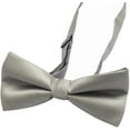 thumbnail image 2 of Mens Adjustable Solid Color Tuxedo Pre-Tied Bowties Classic Bow tie (Light Grey), 2 of 6