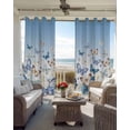 thumbnail image 4 of Blackout Curtains for Bedroom, Blue Ombre Butterfly Room Darkening Window Drapes for Living Room, Pastoral Farmhouse Butterflies Thermal Insulated Grommet Curtains, 27.5x39 inch, 2 Panels, 4 of 9
